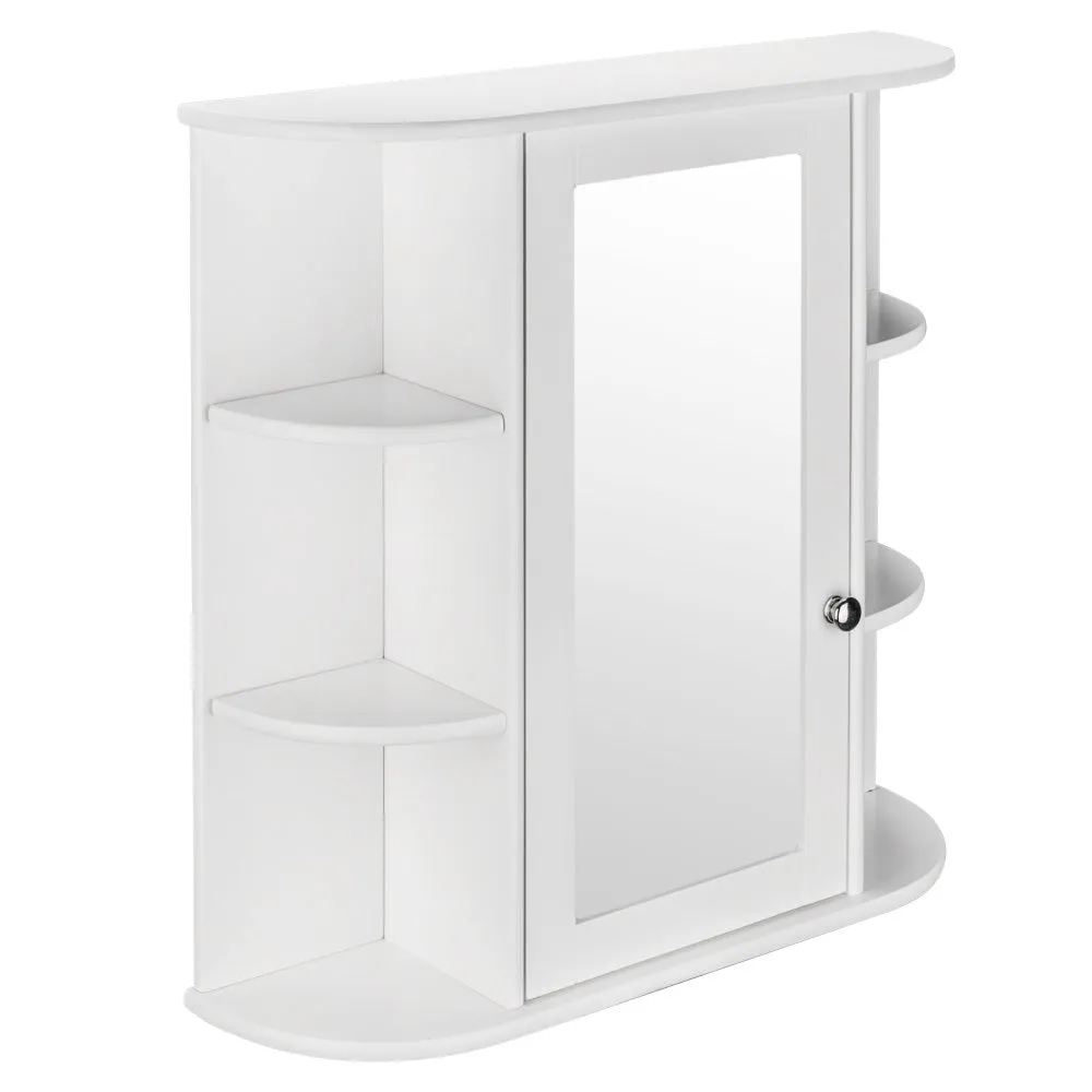 Modern Bathroom Wall Cabinet with Mirror Door Organizer Storage Bath