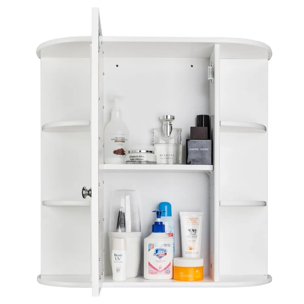 Modern Bathroom Wall Cabinet with Mirror Door Organizer Storage Bath