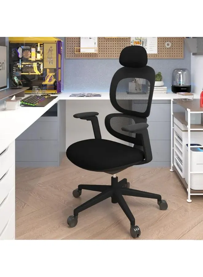 Modern Executive Ergonomic Office Chair With Headrest, Black Base for Office, Home and Shops