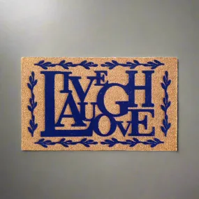 OnlyMat Live Laugh Love Flocked Natural Coir Entrance Doormat