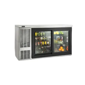 Perlick 60" Back Bar Refrigerator with 2 Glass Sliding Doors