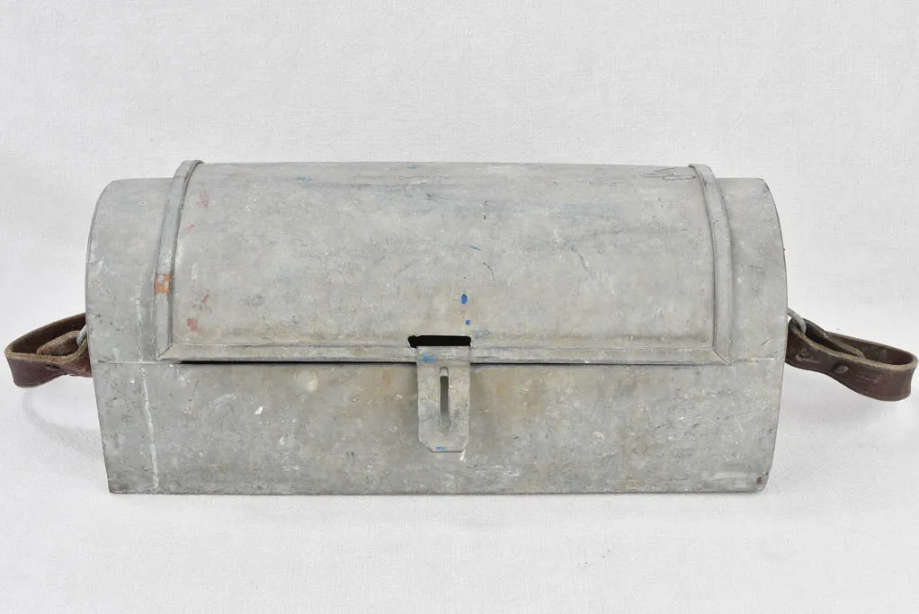 Plumber's toolbox, zinc, antique 19"