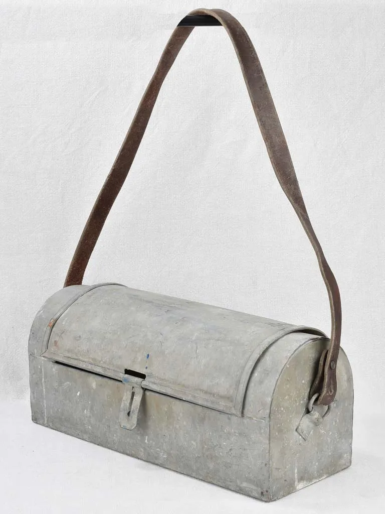 Plumber's toolbox, zinc, antique 19"