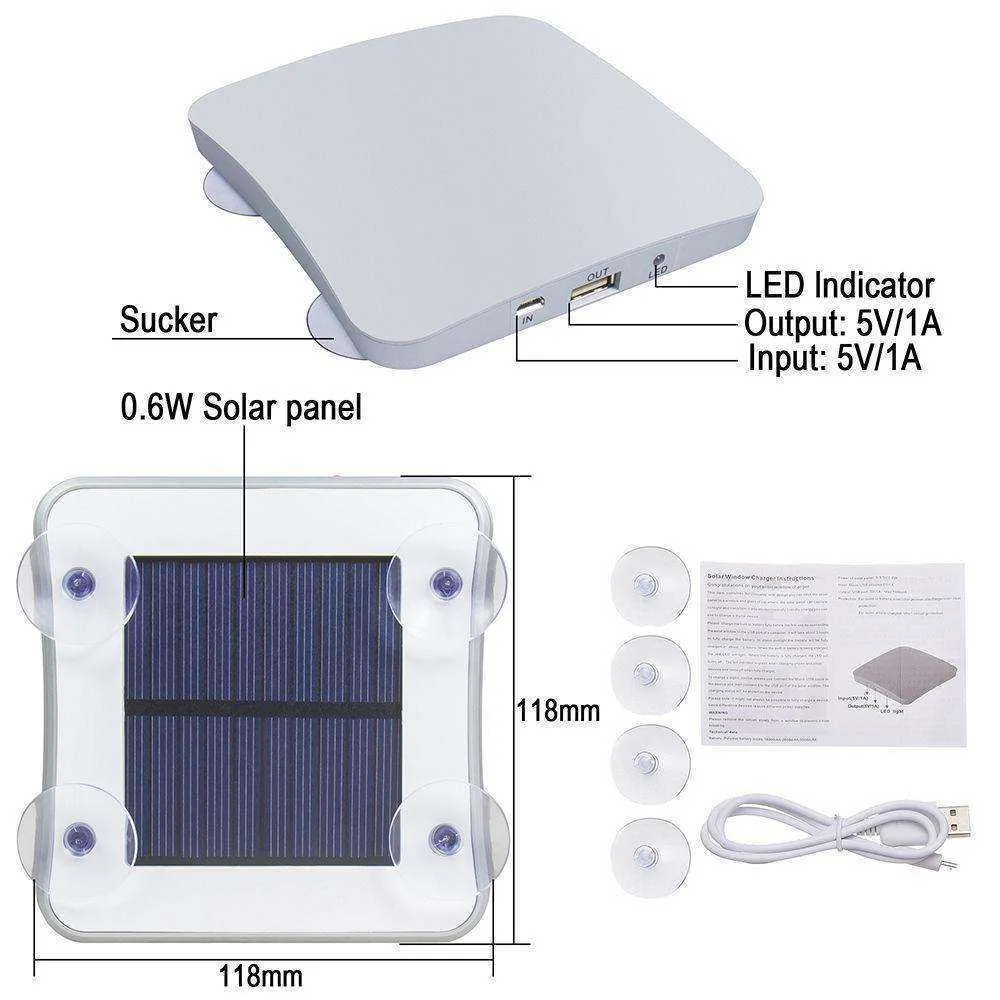 Portable Window Solar Powered USB Charger