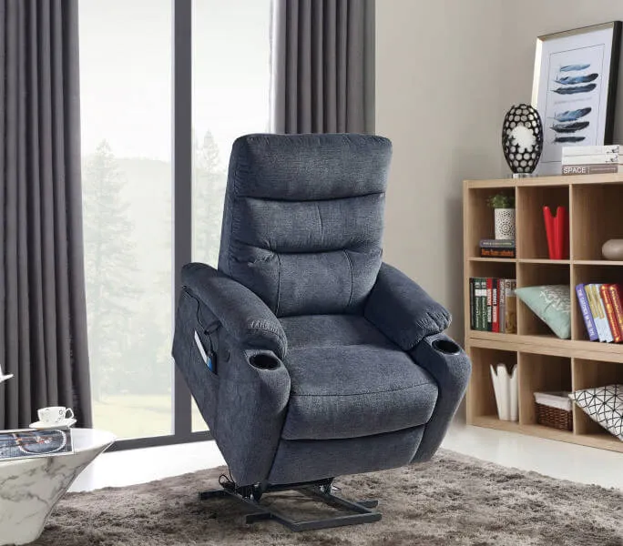 Power Lift Recliner Chair with Massage and Heat for Elderly Electric Recliner Lift Chair with 2 Side Pockets, Cup Holders, USB Port for Living Room, Dark Gray