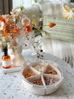 PRE-ORDER (3-6 Mar): Simple Cream Plastic Serving Tray With Airtight Lid