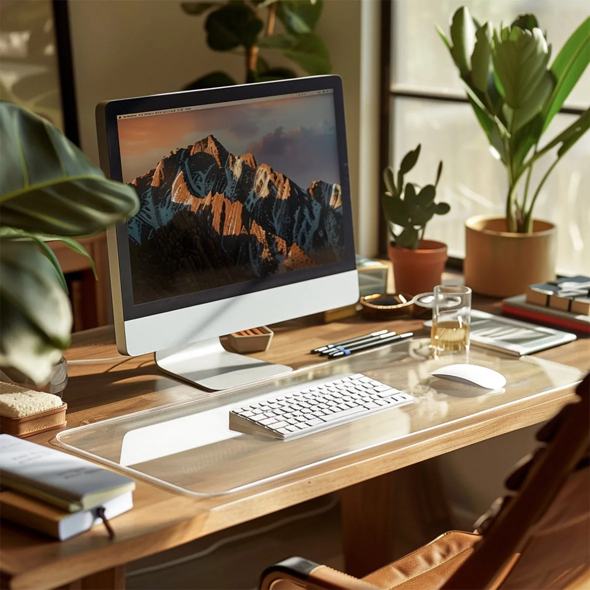 PVC Clear Desk Mat Table Cover - Frosted