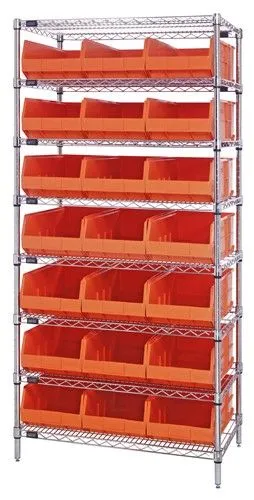 Quantum WR8-465 Wire Shelving System with 8 Shelves, 18" x 36" x 74"