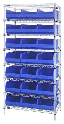 Quantum WR8-465 Wire Shelving System with 8 Shelves, 18" x 36" x 74"
