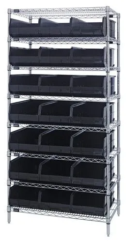 Quantum WR8-465 Wire Shelving System with 8 Shelves, 18" x 36" x 74"