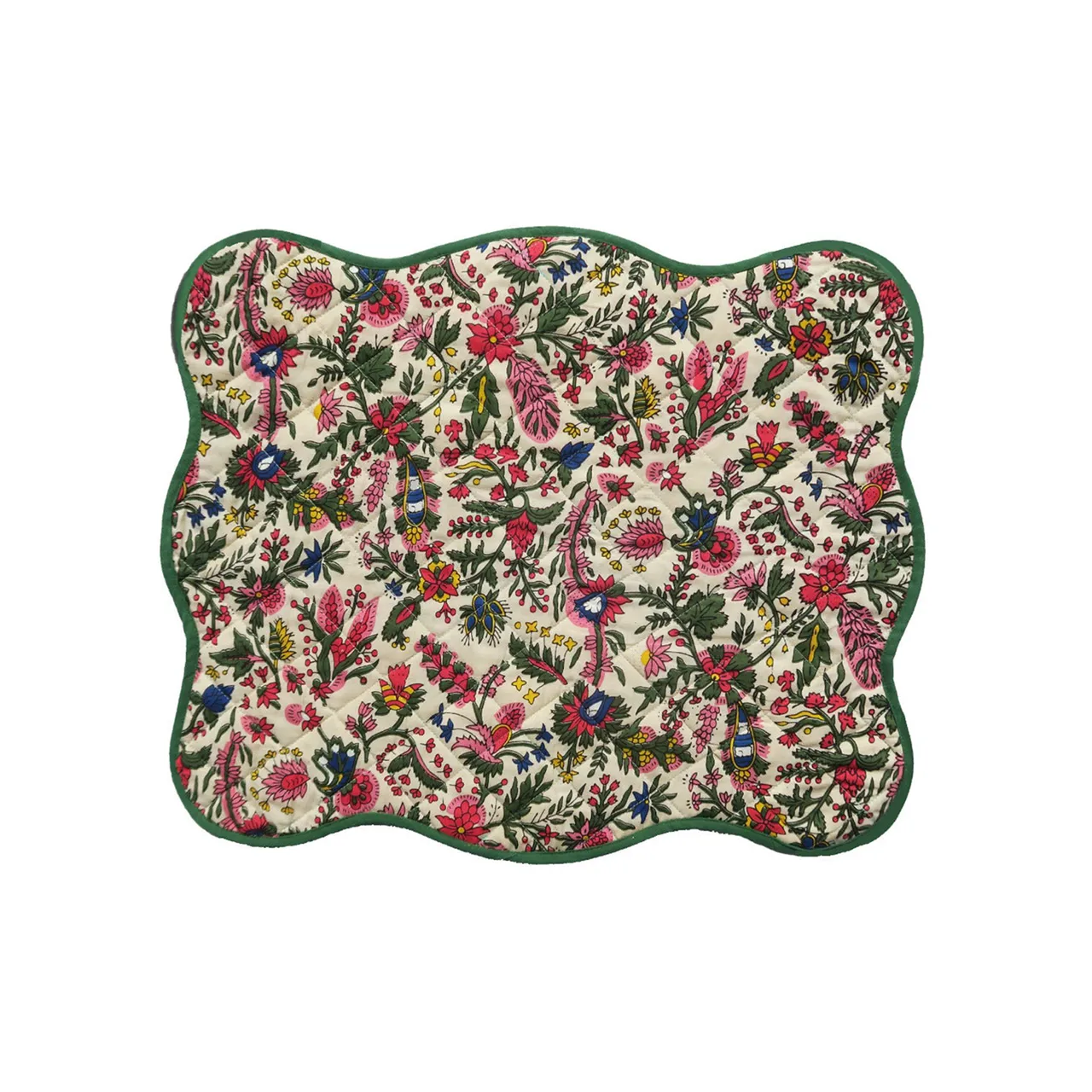 Quilted Multicolored Table Mats (Set of 2)