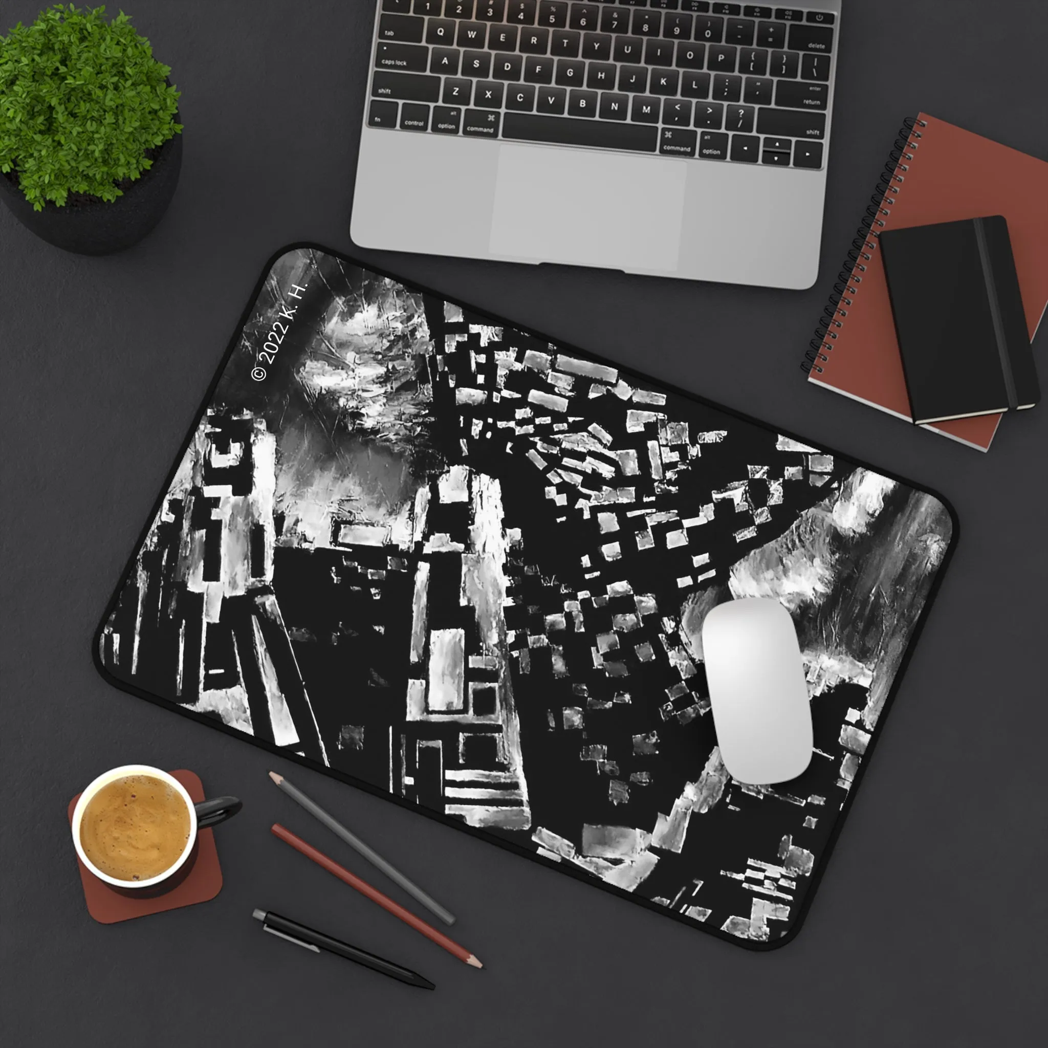 "Digital Drift" (Midnight): Gaming Mouse Pad/Desk Mat