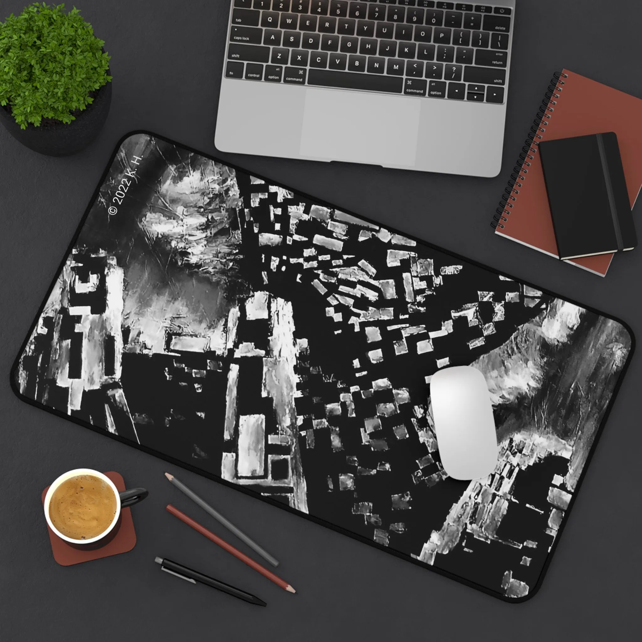"Digital Drift" (Midnight): Gaming Mouse Pad/Desk Mat