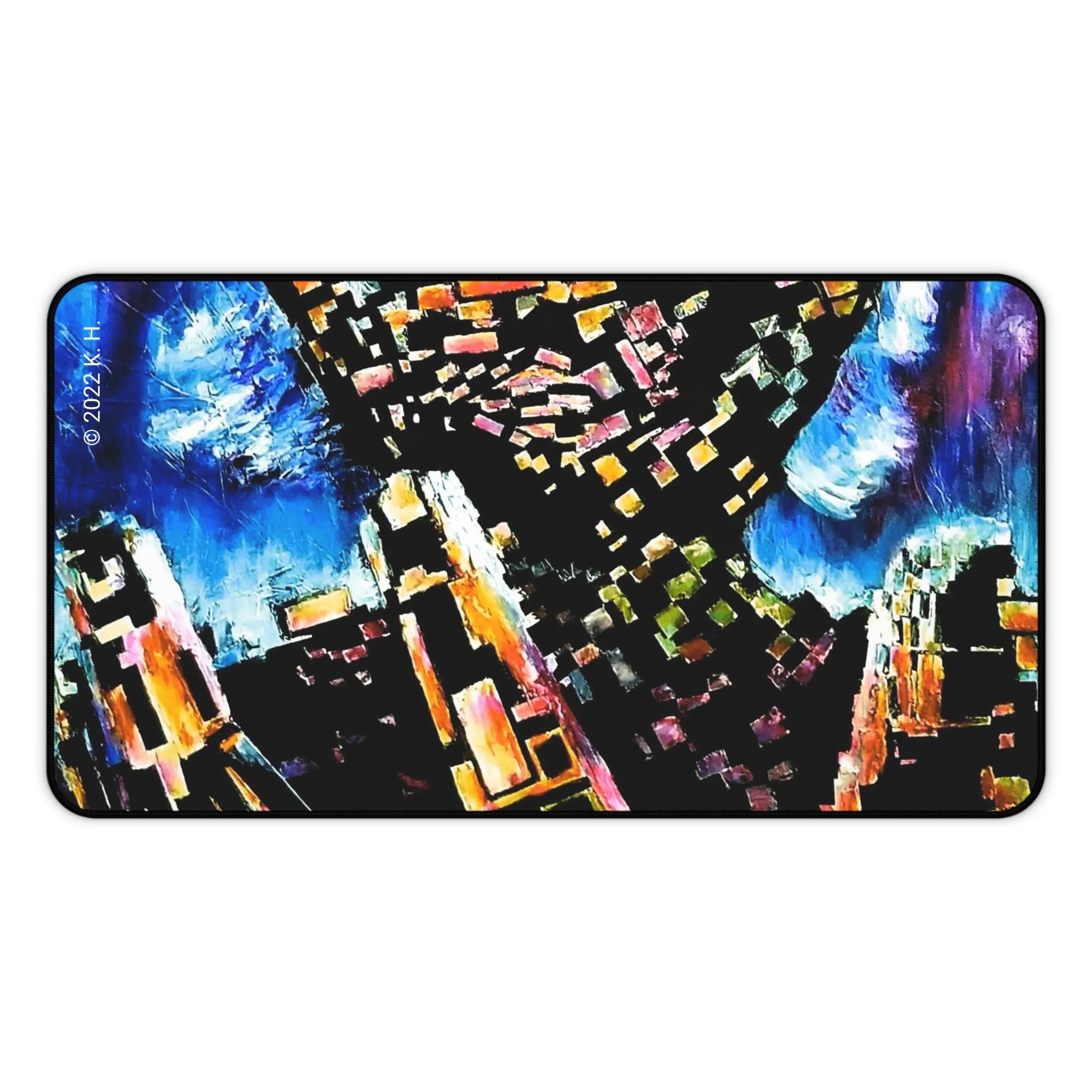 "Digital Drift" (Sapphire): Gaming Mouse Pad/Desk Mat