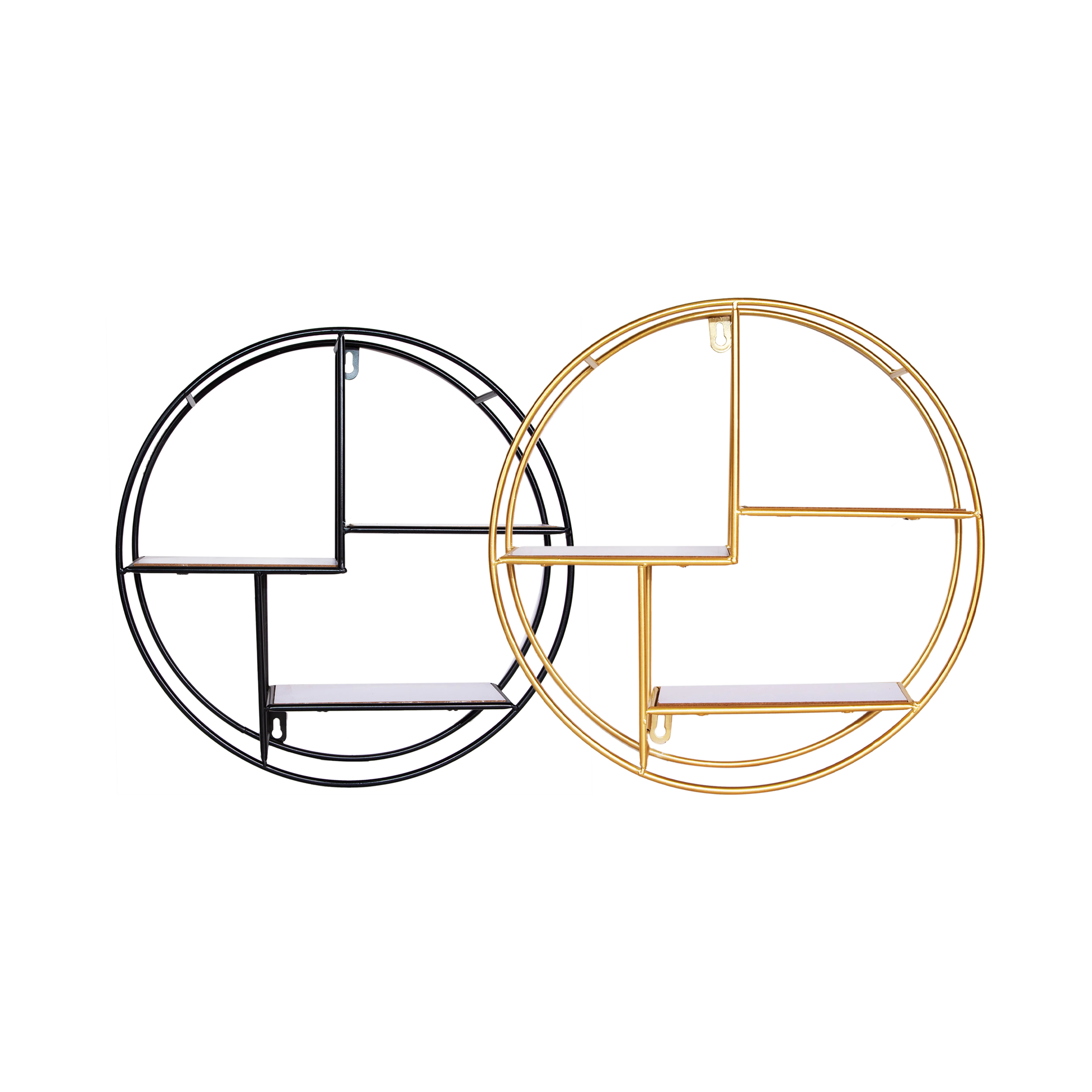 Round Metal Mounted Decorative Wall Shelves