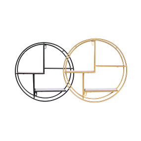 Round Metal Mounted Decorative Wall Shelves