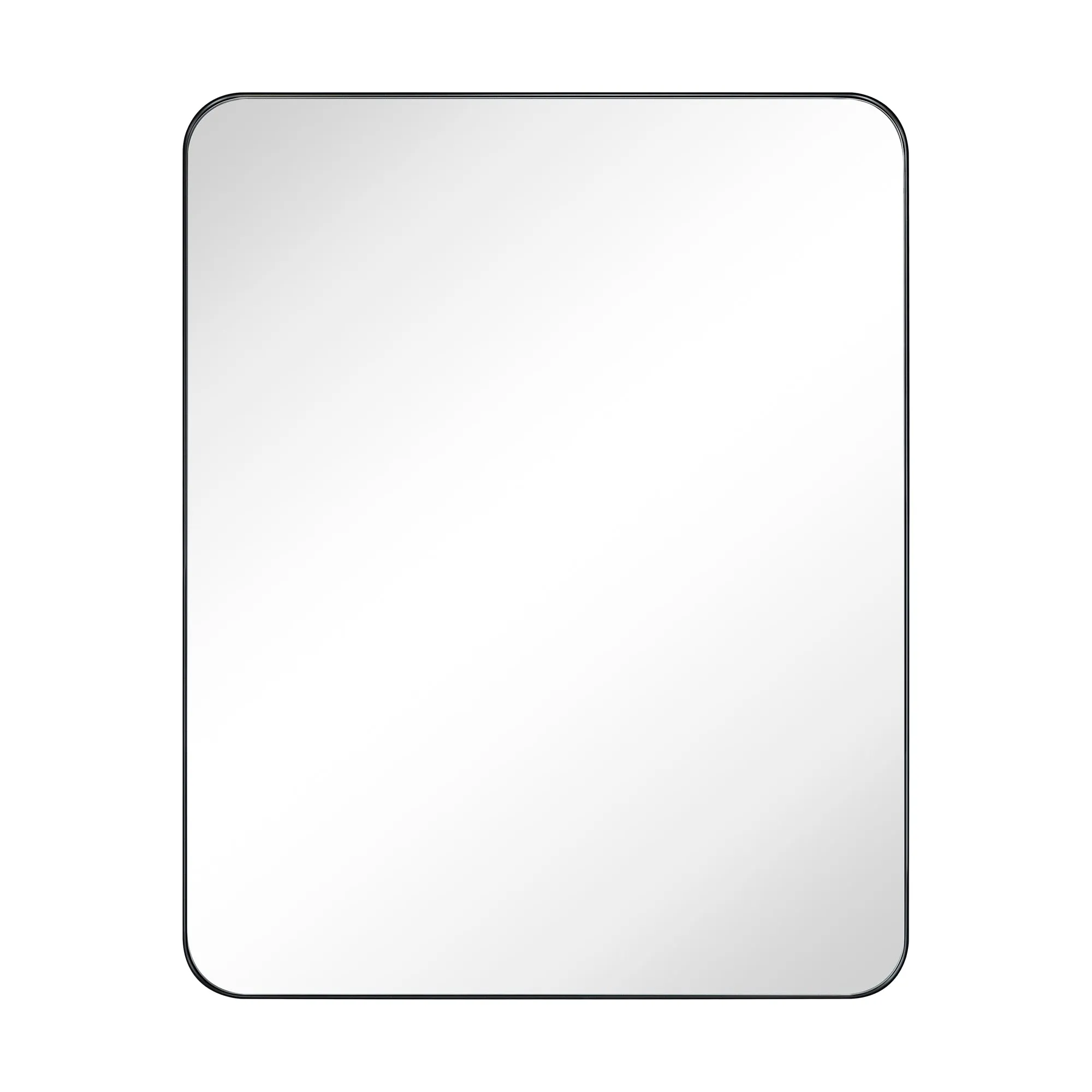 Rounded Rectangular Stainless Steel Recessed Framed Medicine Cabinet with Mirror