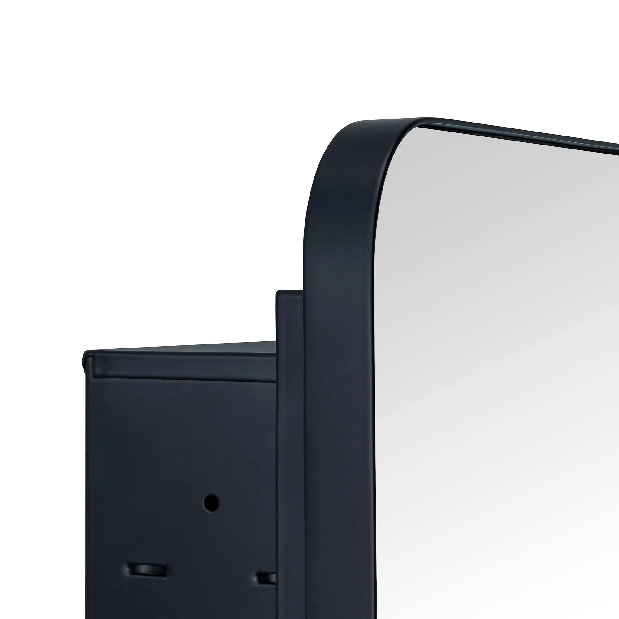 Rounded Rectangular Stainless Steel Recessed Framed Medicine Cabinet with Mirror