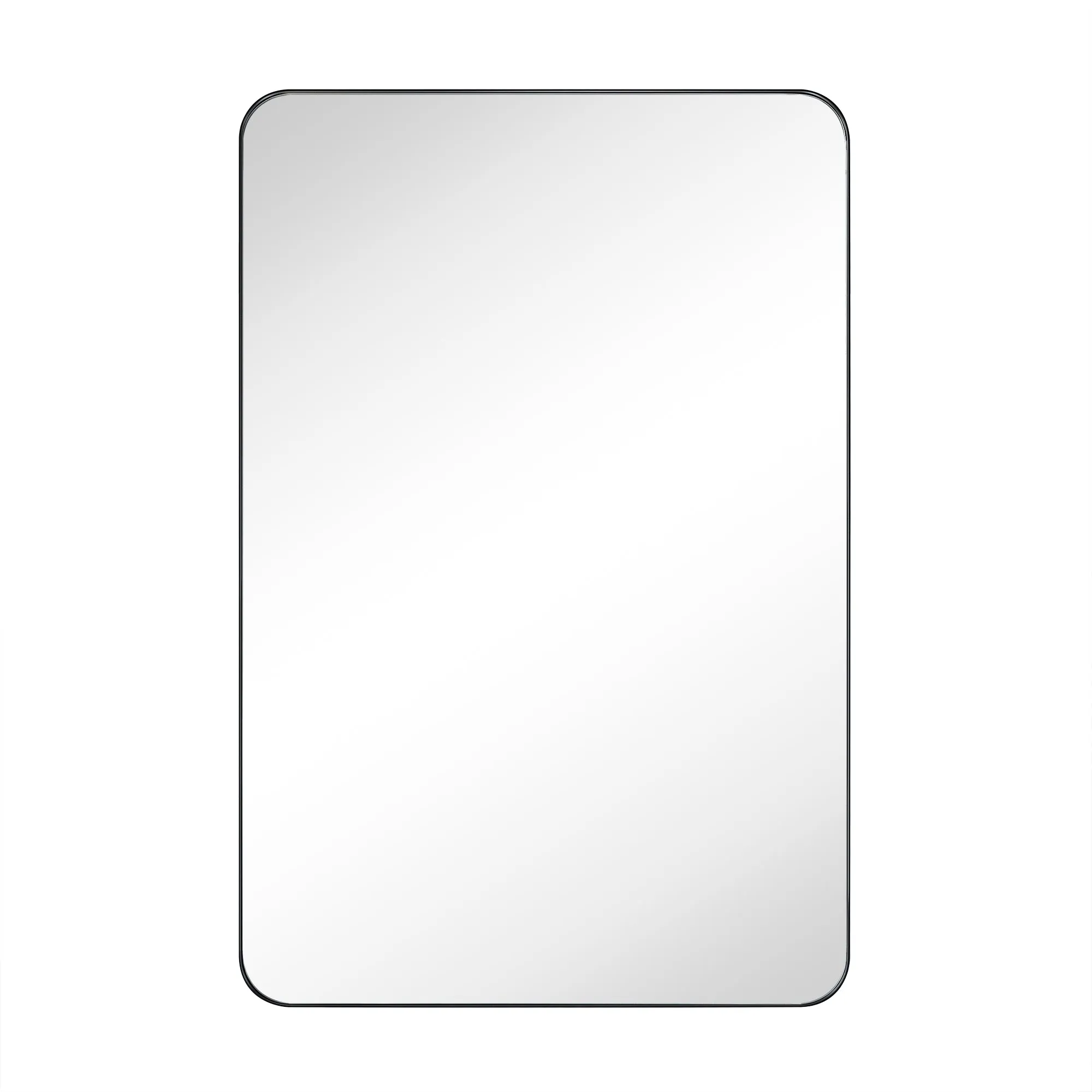 Rounded Rectangular Stainless Steel Recessed Framed Medicine Cabinet with Mirror
