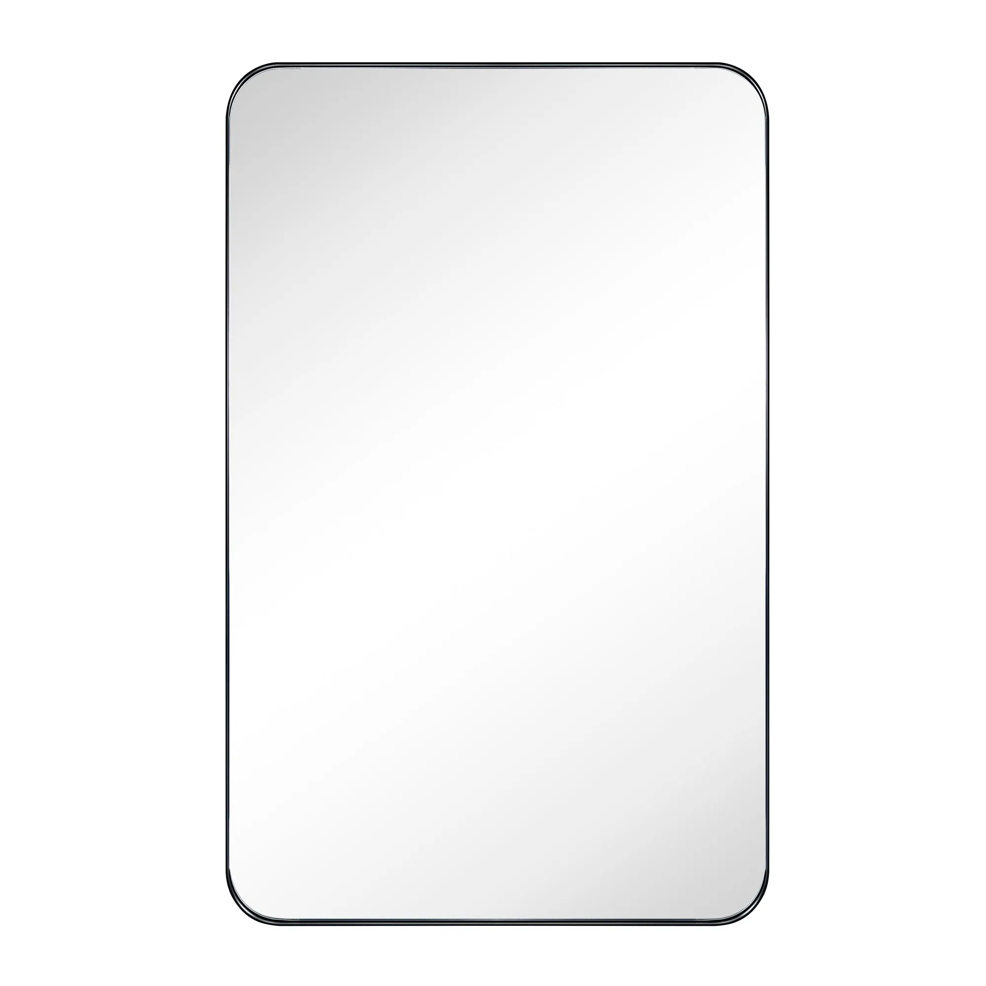 Rounded Rectangular Stainless Steel Recessed Framed Medicine Cabinet with Mirror