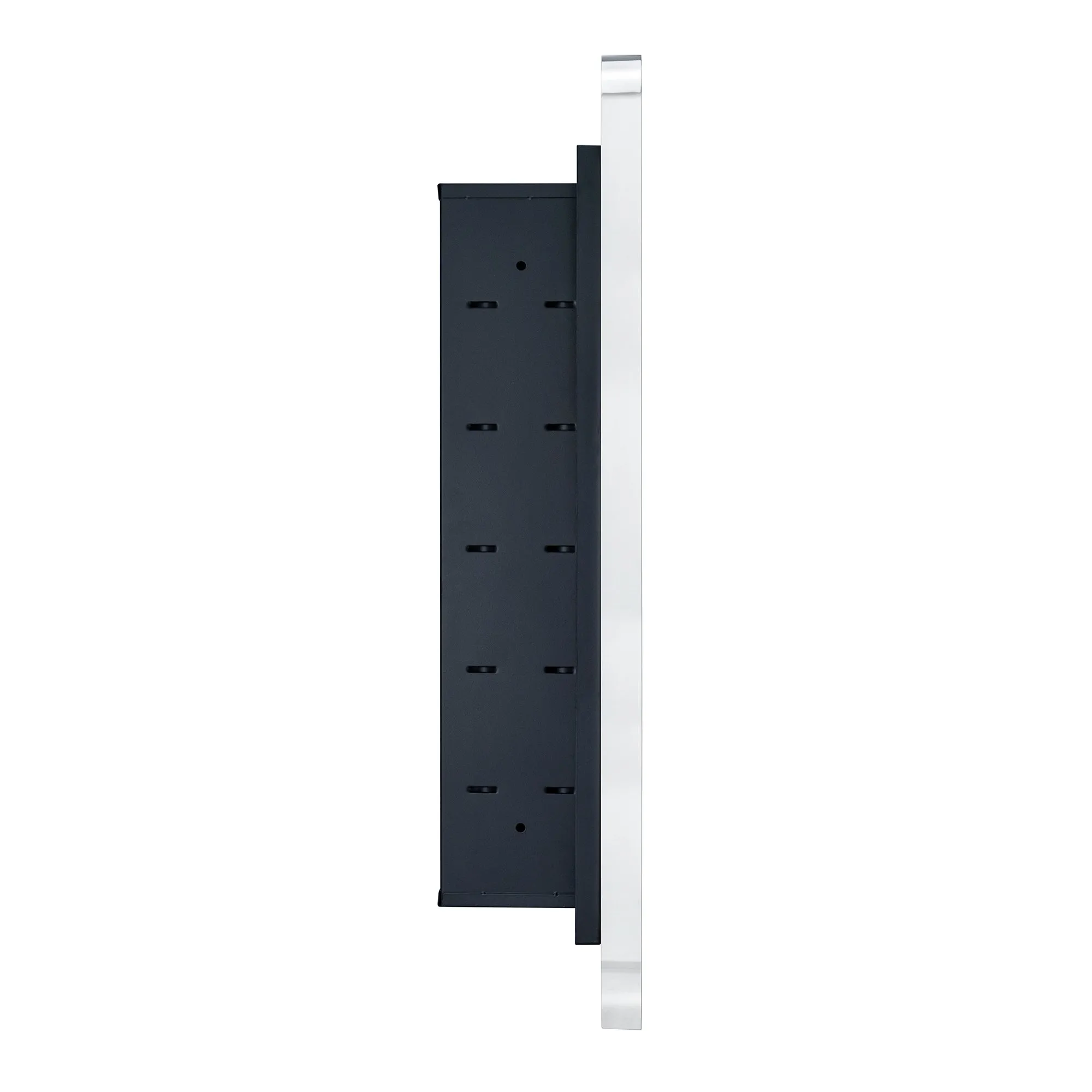 Rounded Rectangular Stainless Steel Recessed Framed Medicine Cabinet with Mirror