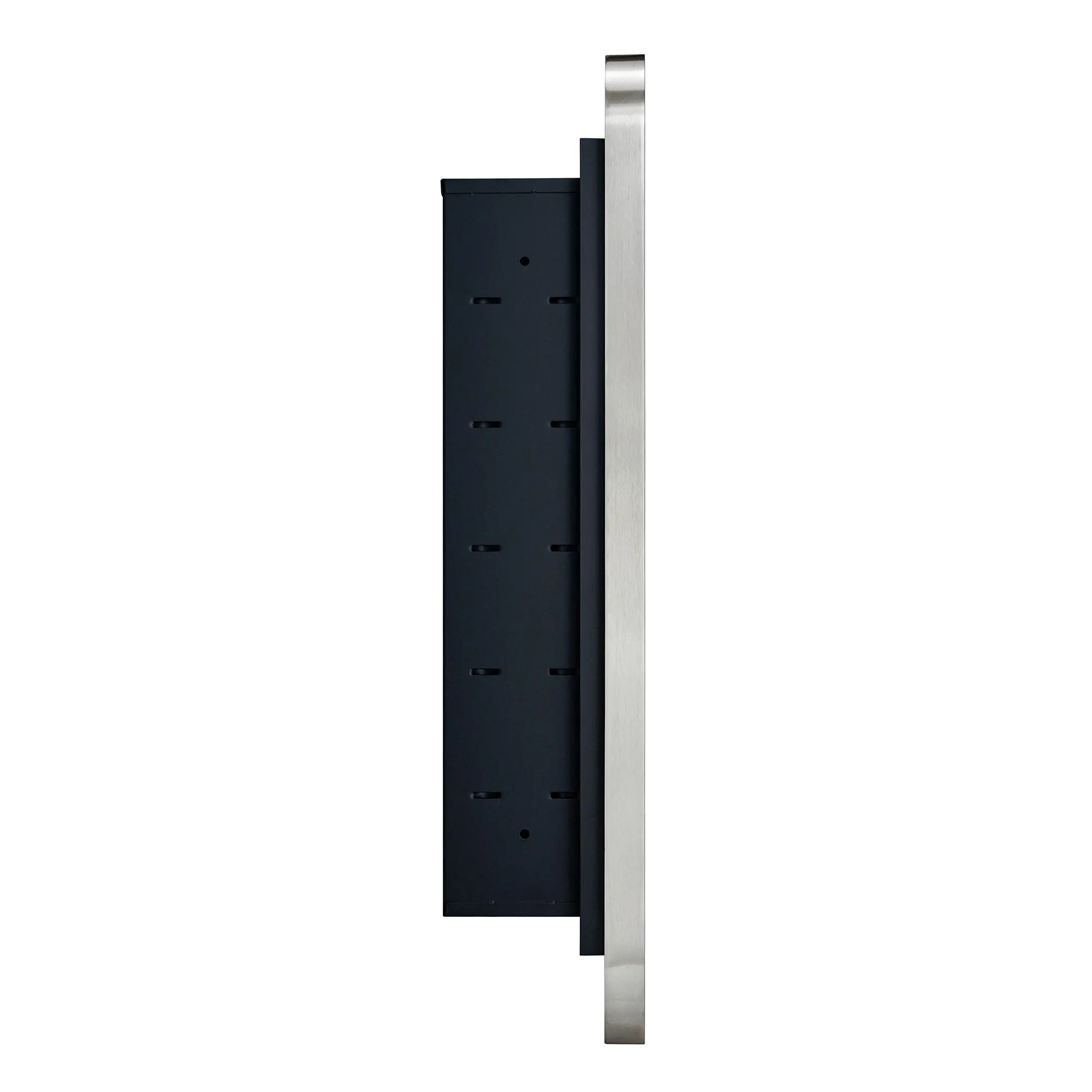Rounded Rectangular Stainless Steel Recessed Framed Medicine Cabinet with Mirror