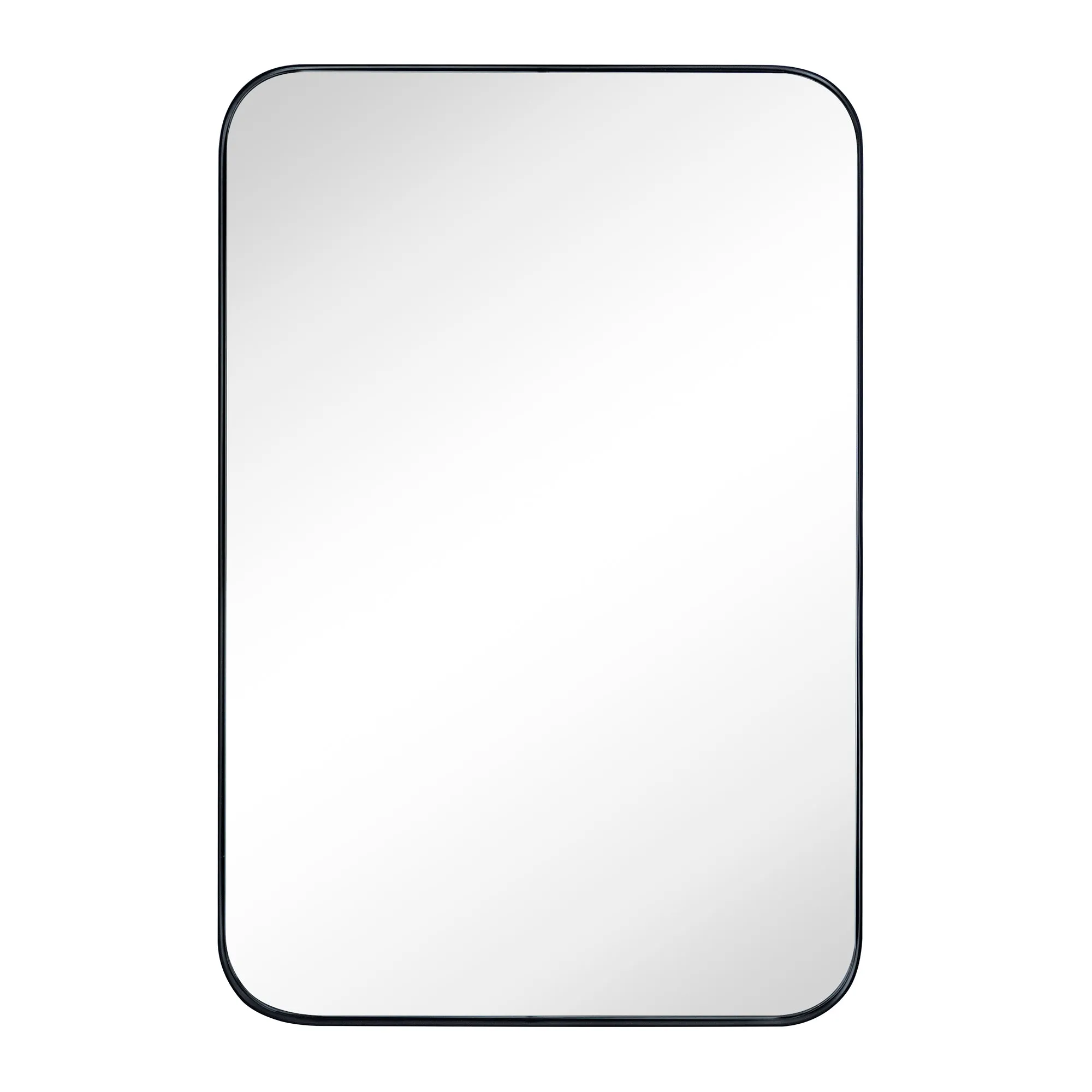 Rounded Rectangular Stainless Steel Recessed Framed Medicine Cabinet with Mirror