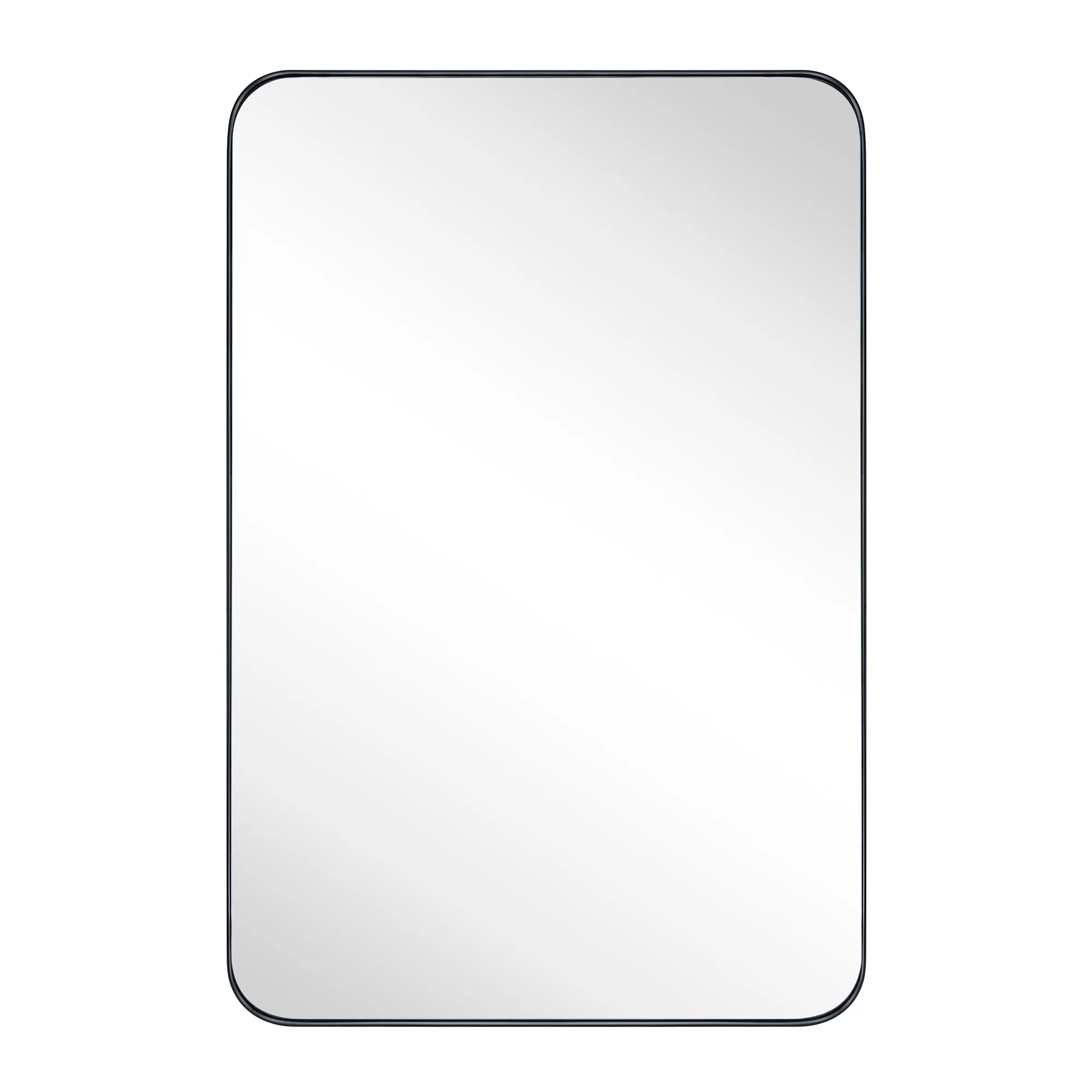 Rounded Rectangular Stainless Steel Recessed Framed Medicine Cabinet with Mirror