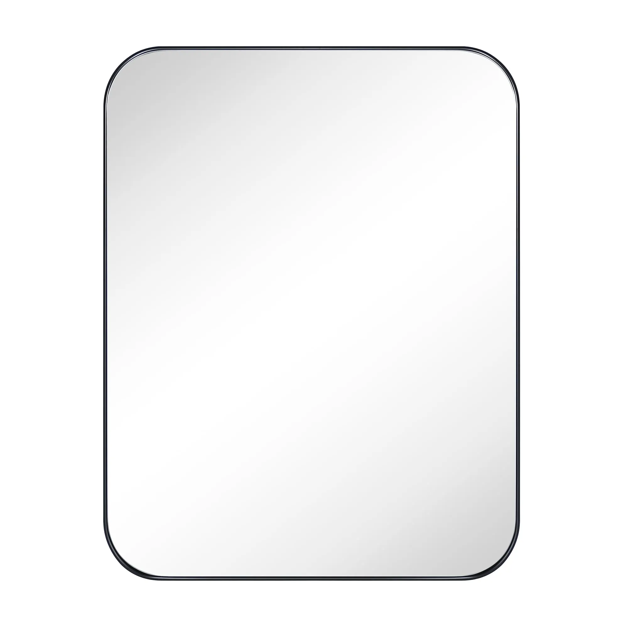 Rounded Rectangular Stainless Steel Recessed Framed Medicine Cabinet with Mirror