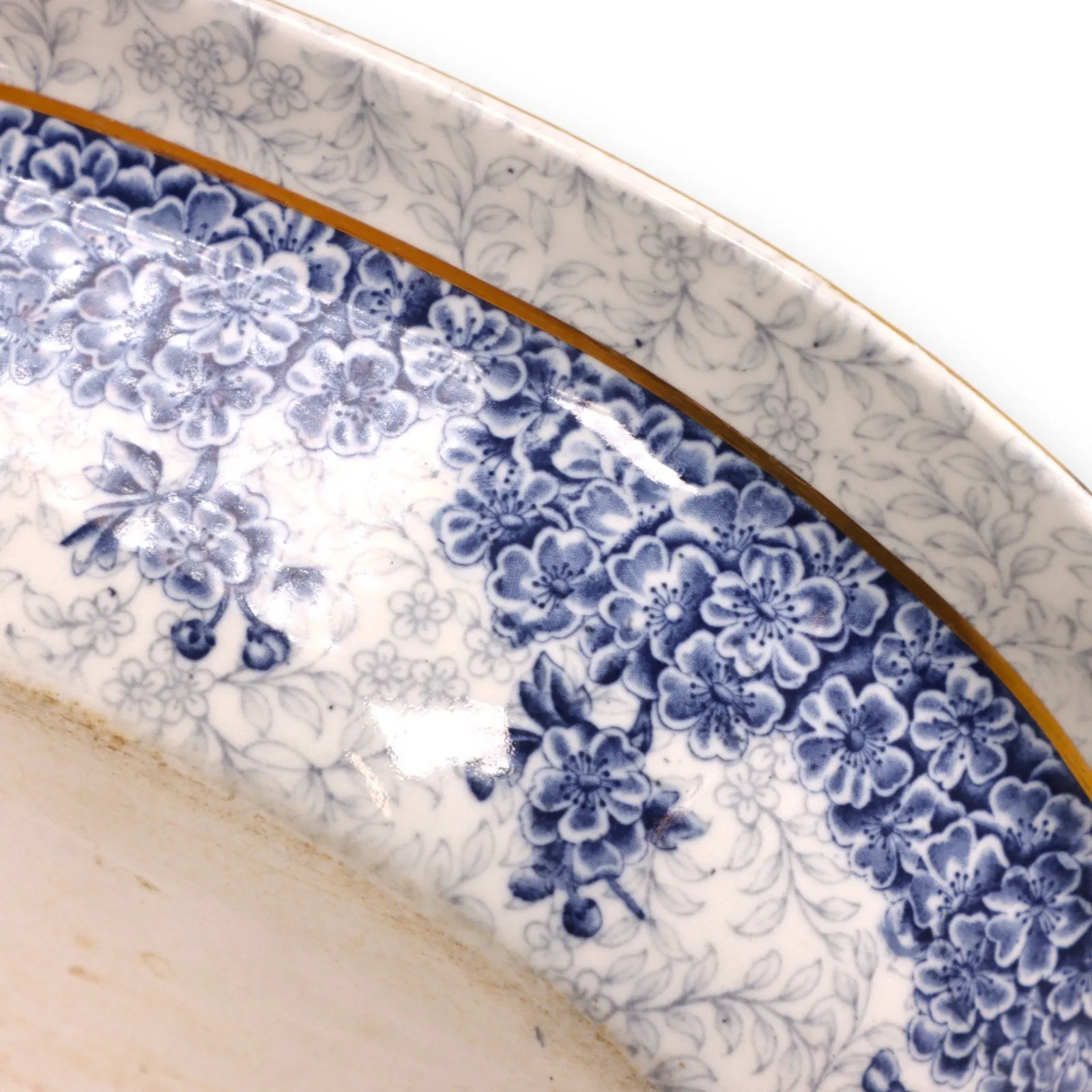 Royal Worcester W2297 68547 11" Oval Vegetable Serving Dish Blue Floral
