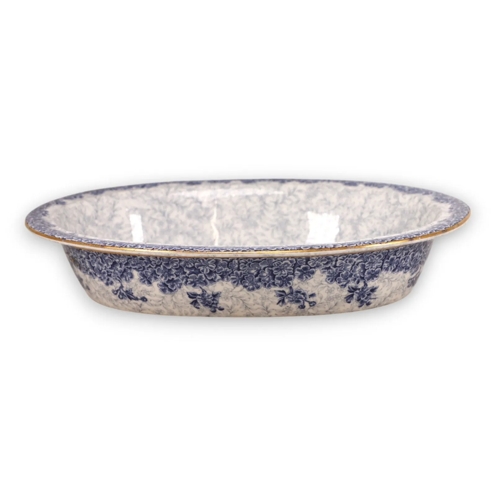 Royal Worcester W2297 68547 11" Oval Vegetable Serving Dish Blue Floral