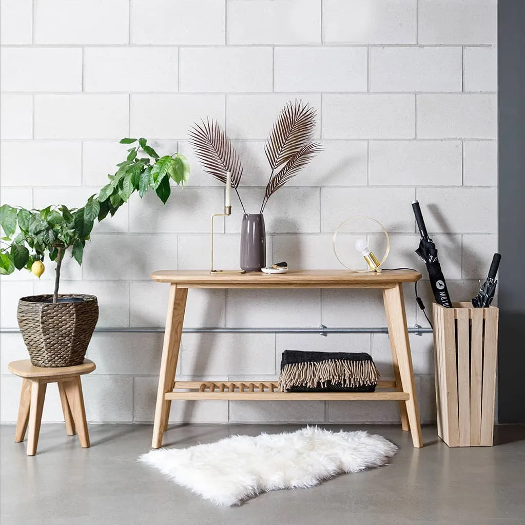 Salters Oak Console Table With Storage