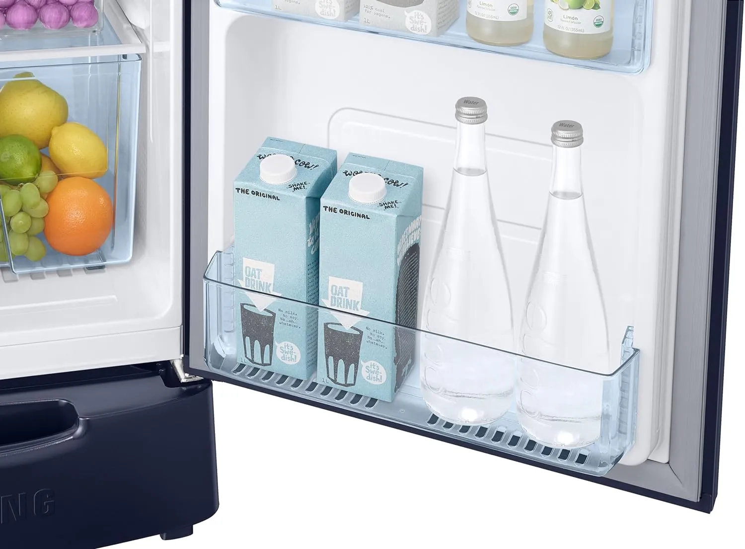 Samsung 183 L, 3 Star, Digital Inverter, Direct-Cool Single Door Refrigerator (RR20D1823UZ/HL, Midnight Blossom Blue, Base Stand Drawer)