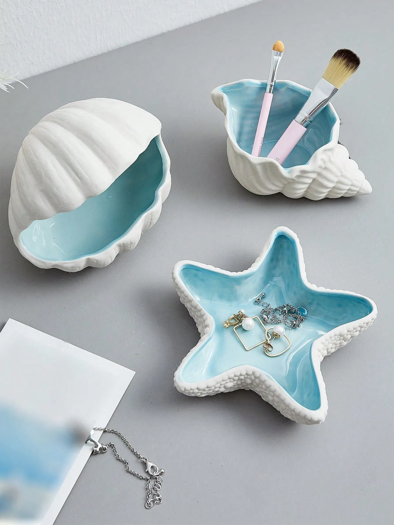 Seaside Blue Starfish Shaped Jewelry Dish