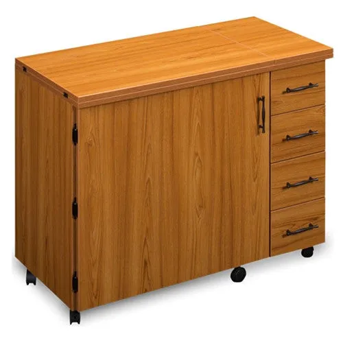 Sewing Machine Desk with 4 Drawers in Teak