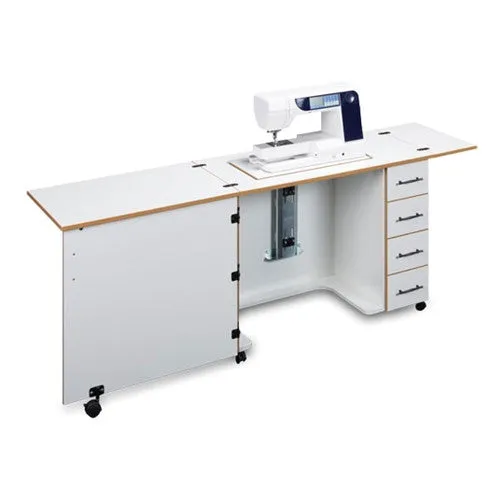 Sewing Machine Desk with 4 Drawers in White