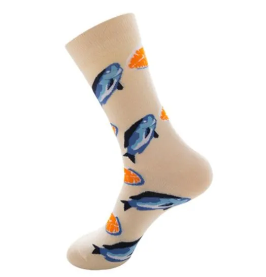 SF1024 Beige Tuna Fish Socks