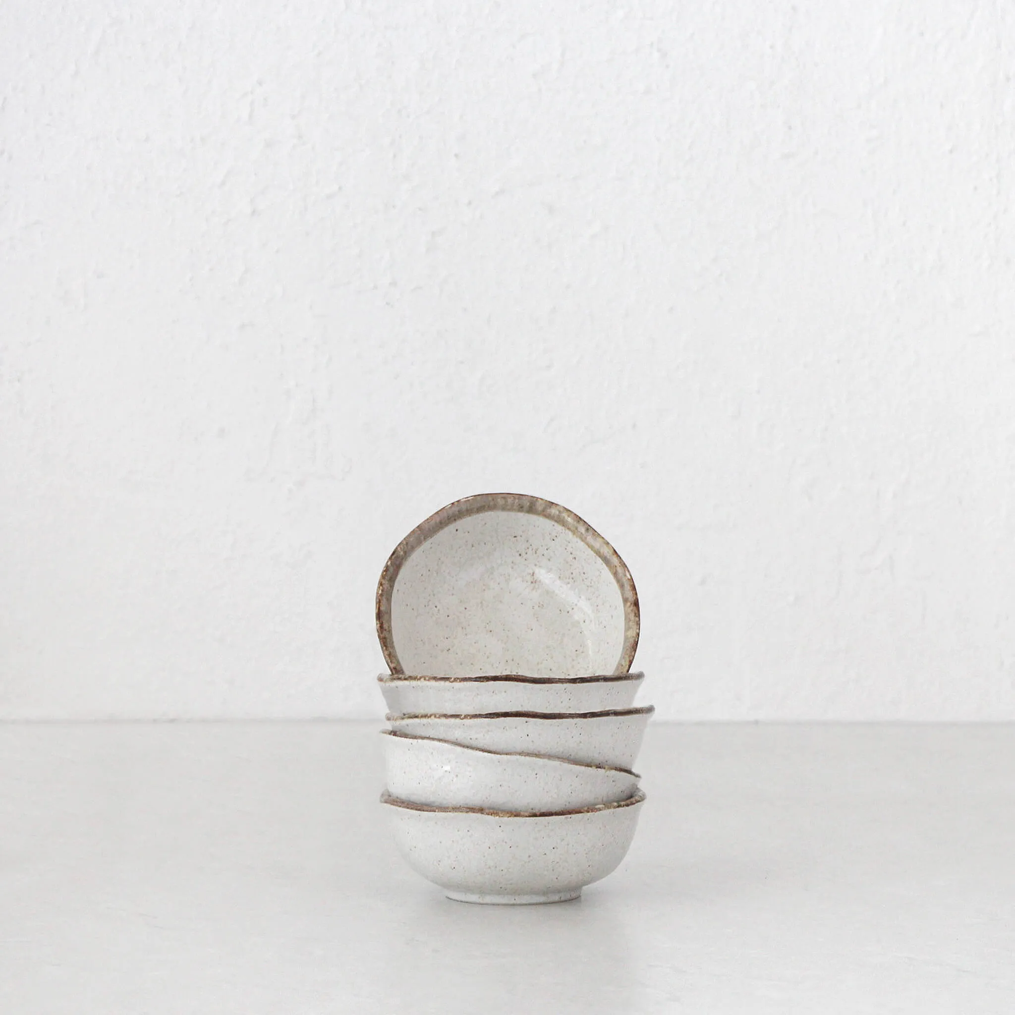 SHIROKARATSU CERAMIC SMALL DISH  |  BUNDLE X5  |  NATURAL GLAZE  |  8.5CM