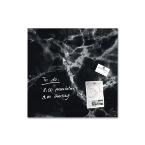 Sigel Magnetic Glass Board ARTVERUM, 48 x 48 cm, Black-Marble