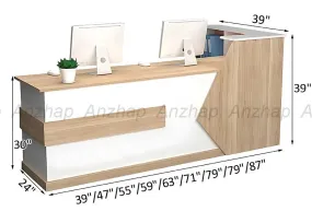 Simple Modern Supermarket Corner Cashier Counter Table
