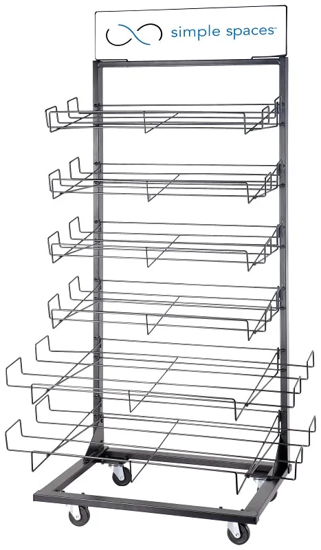 Simple Spaces RK-A01 Door Mat Display Stand, 220 lb, 40-1/2 in OAW, 28-1/2 in OAD, 75-1/4 in OAH, 6-Shelf, Metal :EA: QUANTITY: 1