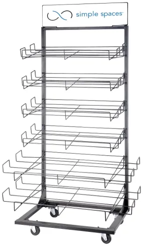 Simple Spaces RK-A01 Door Mat Display Stand, 220 lb, 40-1/2 in OAW, 28-1/2 in OAD, 75-1/4 in OAH, 6-Shelf, Metal :EA: QUANTITY: 1