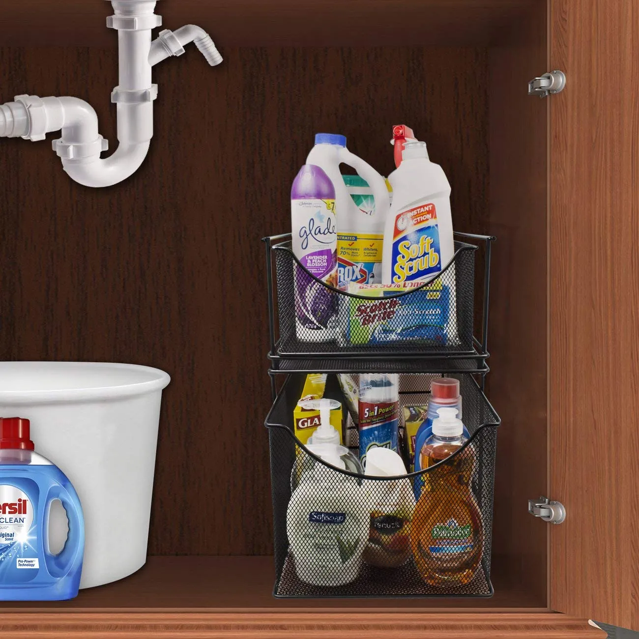 Sliding Mesh Basket Drawers (2 Tier)