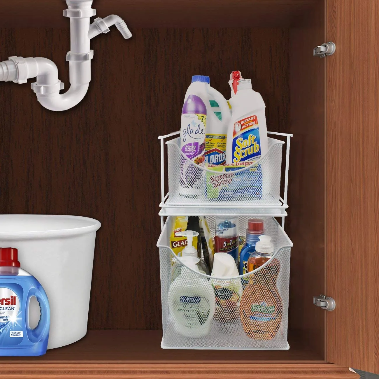 Sliding Mesh Basket Drawers (2 Tier)
