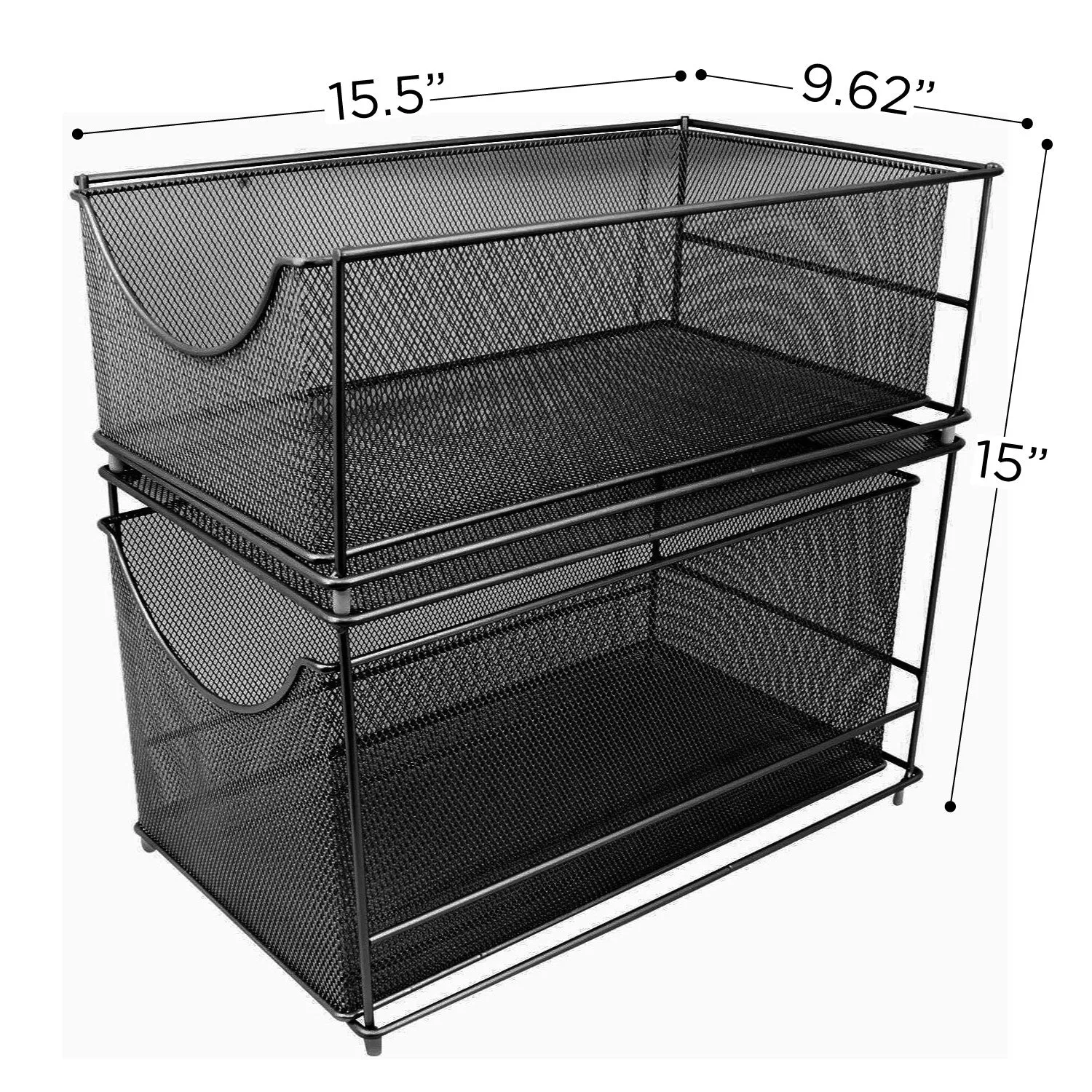 Sliding Mesh Basket Drawers (2 Tier)