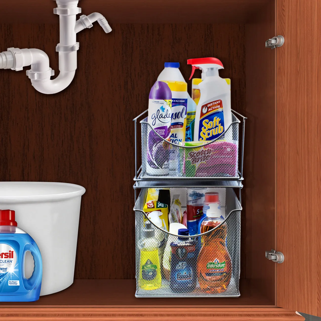Sliding Mesh Basket Drawers (2 Tier)