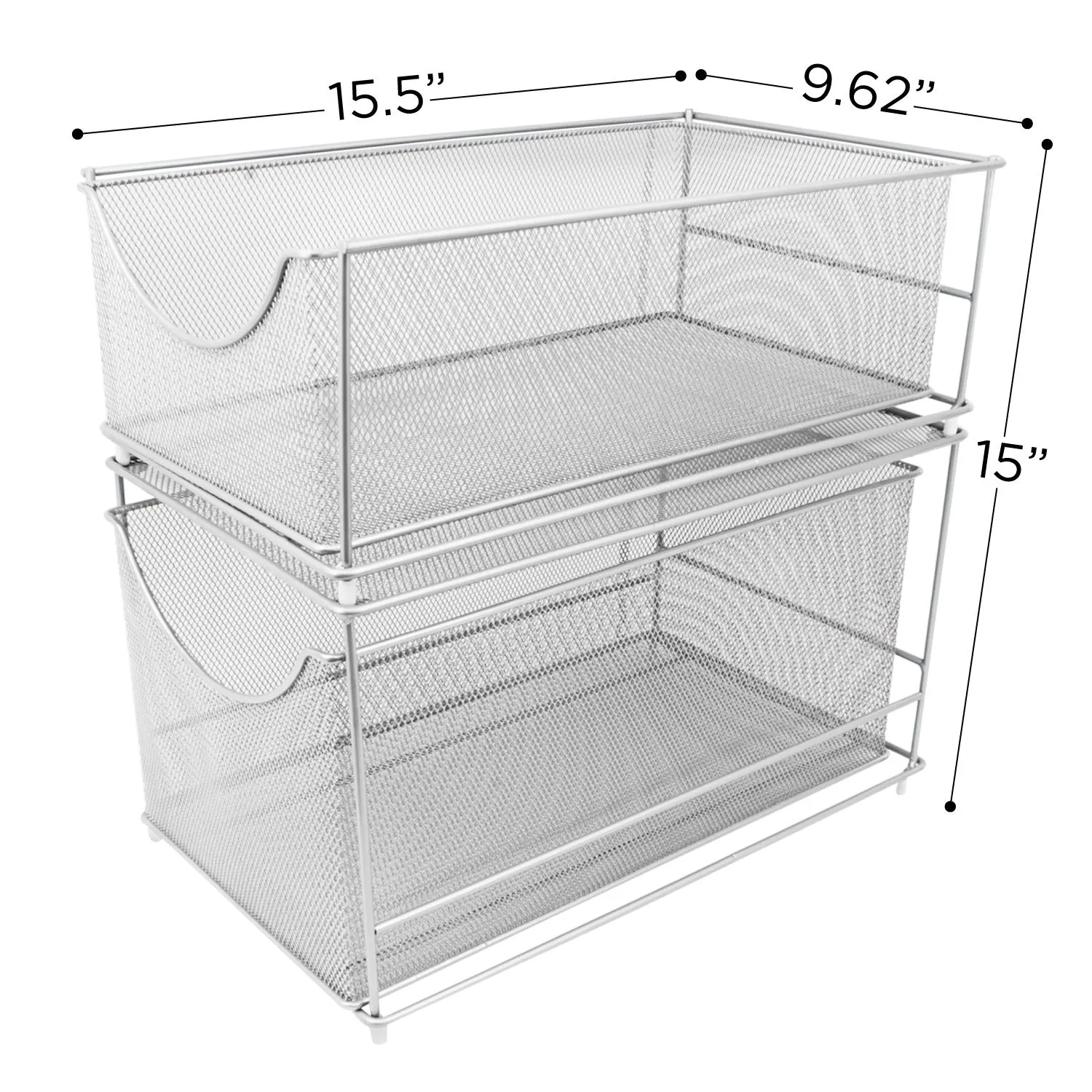 Sliding Mesh Basket Drawers (2 Tier)
