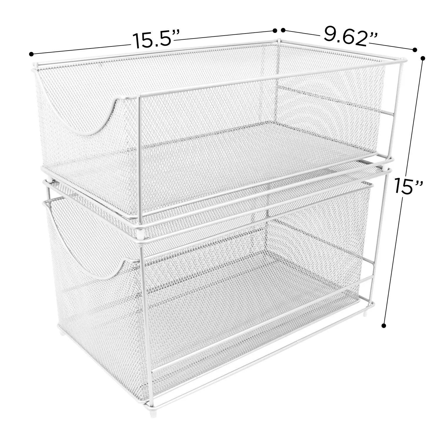 Sliding Mesh Basket Drawers (2 Tier)