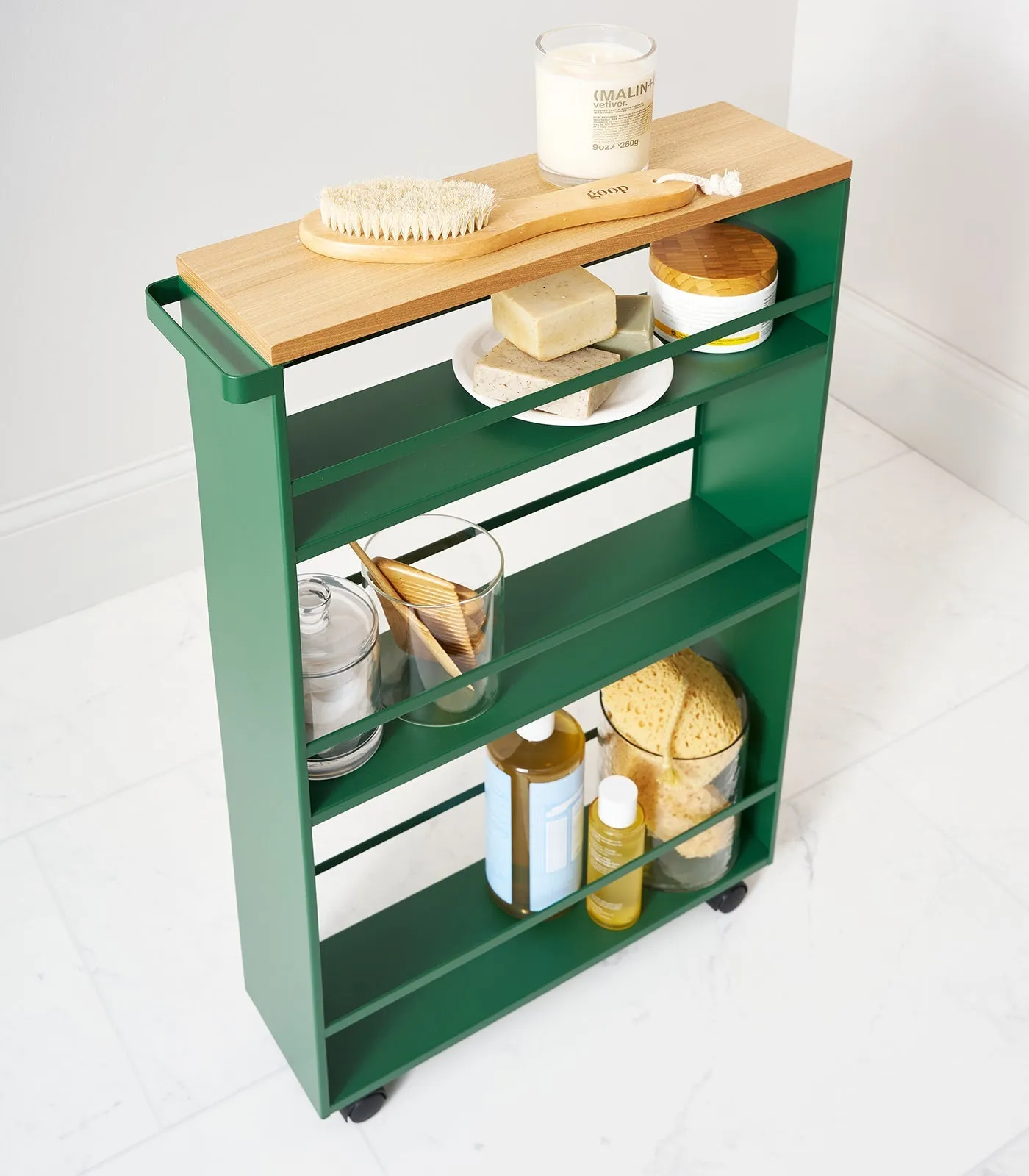 Slim Storage Cart (32" H)  - Steel - Forest Green