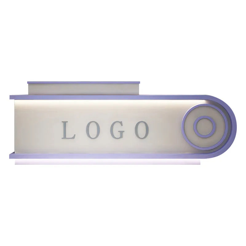 Small Arched Straight Front Desk with Custom Logo and Lockable Drawers for Supermarkets JDT-10156